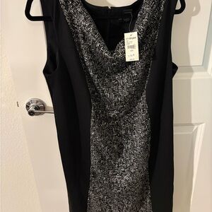 Lane Bryant Black and White Midi Dress
